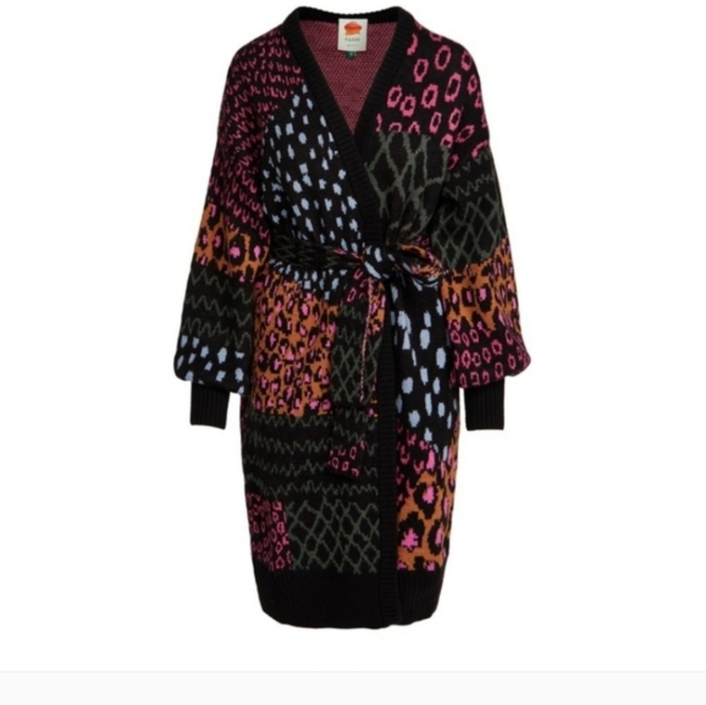 S/M Farm Rio Leopard Cardigan